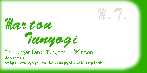 marton tunyogi business card
